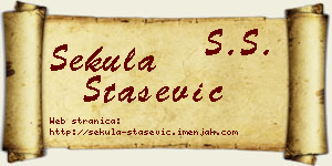 Sekula Stašević vizit kartica